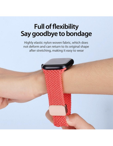 DUX DUCIS MIXTURE PRO Bracelet tressé pour Apple Watch 42 / 44 / 45 / 49 mm goyave