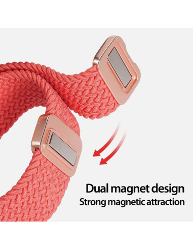 DUX DUCIS MIXTURE PRO Bracelet tressé pour Apple Watch 42 / 44 / 45 / 49 mm goyave