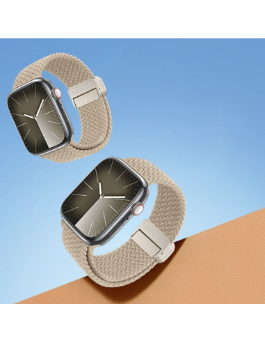 DUX DUCIS MIXTURE PRO Bracelet tressé pour Apple Watch 42 / 44 / 45 / 49 mm beige clair
