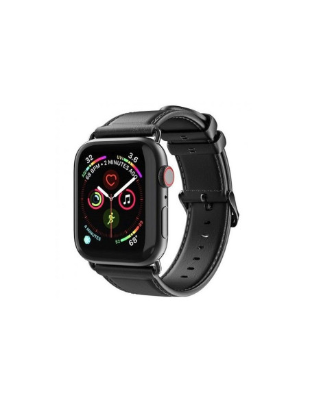 DUX DUCIS YA - Bracelet en cuir véritable pour Apple Watch 38/40/41mm noir