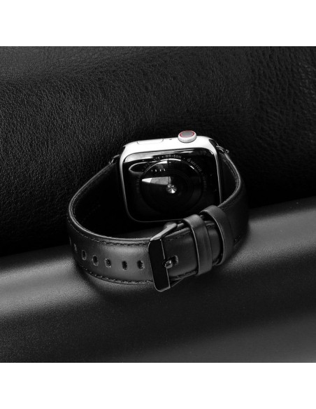 DUX DUCIS YA - Bracelet en cuir véritable pour Apple Watch 38/40/41mm noir