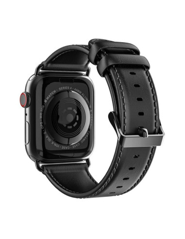 DUX DUCIS Bracelet en cuir YA pour Apple Watch 42 / 44 / 45 / 49 mm noir