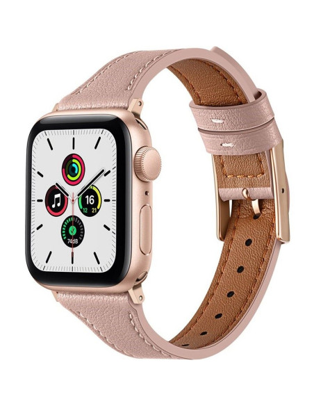 DUX DUCIS YA - Bracelet en cuir véritable pour Apple Watch 42/44/45/49mm rose