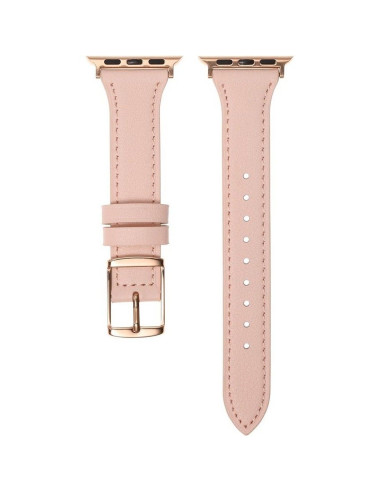 DUX DUCIS YA - Bracelet en cuir véritable pour Apple Watch 42/44/45/49mm rose