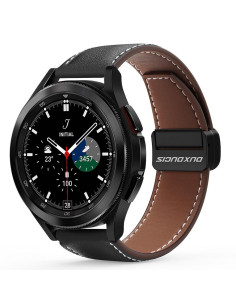 DUX DUCIS YA - Bracelet en cuir véritable pour Samsung Galaxy Watch / Huawei Watch / Honor Watch (20mm band) noir