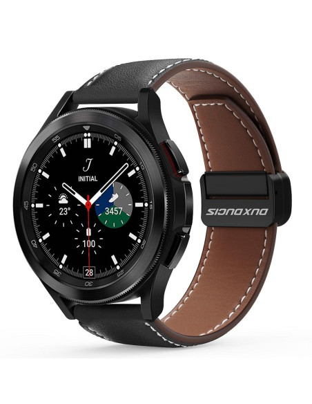 DUX DUCIS YA - Bracelet en cuir véritable pour Samsung Galaxy Watch / Huawei Watch / Honor Watch (20mm band) noir
