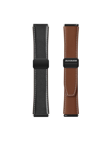 DUX DUCIS YA - Bracelet en cuir véritable pour Samsung Galaxy Watch / Huawei Watch / Honor Watch (20mm band) noir