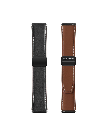 DUX DUCIS YA - Bracelet en cuir véritable pour Samsung Galaxy Watch / Huawei Watch / Honor Watch (20mm band) noir