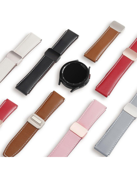 DUX DUCIS YA - Bracelet en cuir véritable pour Samsung Galaxy Watch / Huawei Watch / Honor Watch (20mm band) noir
