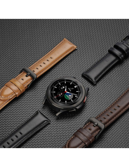 DUX DUCIS YA - Bracelet en cuir véritable pour Samsung Galaxy Watch / Huawei Watch / Honor Watch (20mm band) marron