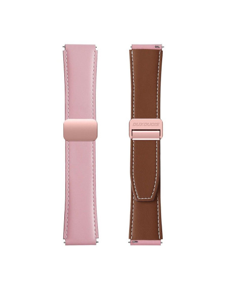 DUX DUCIS YA - Bracelet en cuir naturel pour Samsung Galaxy Watch / Huawei Watch / Honor Watch (bracelet 20mm) rose