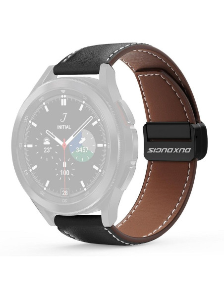 DUX DUCIS YA - Bracelet en cuir véritable pour Samsung Galaxy Watch / Huawei Watch / Honor Watch (22mm band) noir