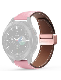 DUX DUCIS YA - Bracelet en cuir naturel pour Samsung Galaxy Watch / Huawei Watch / Honor Watch (bracelet 22mm) rose