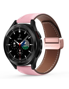 DUX DUCIS YA - Bracelet en cuir naturel pour Samsung Galaxy Watch / Huawei Watch / Honor Watch (bracelet 22mm) rose 2