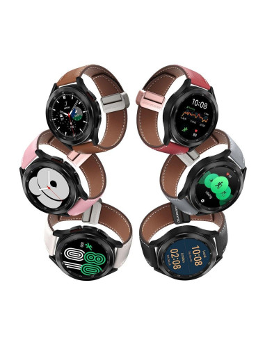 DUX DUCIS YA - Bracelet en cuir naturel pour Samsung Galaxy Watch / Huawei Watch / Honor Watch (bracelet 22mm) rose