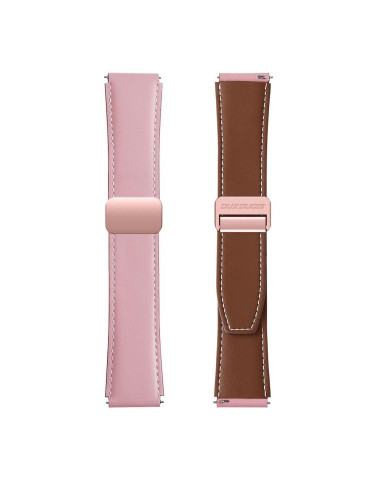 DUX DUCIS YA - Bracelet en cuir naturel pour Samsung Galaxy Watch / Huawei Watch / Honor Watch (bracelet 22mm) rose