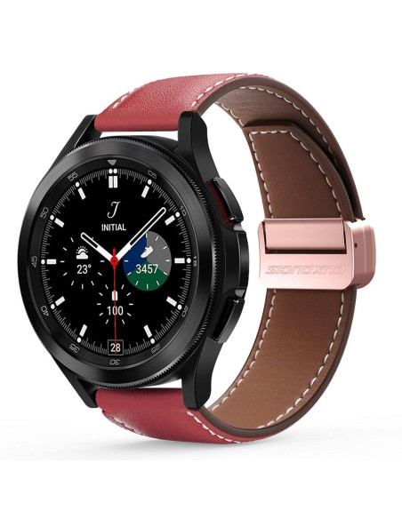 DUX DUCIS YA - Bracelet en cuir véritable pour Samsung Galaxy Watch / Huawei Watch / Honor Watch (22mm band) rouge