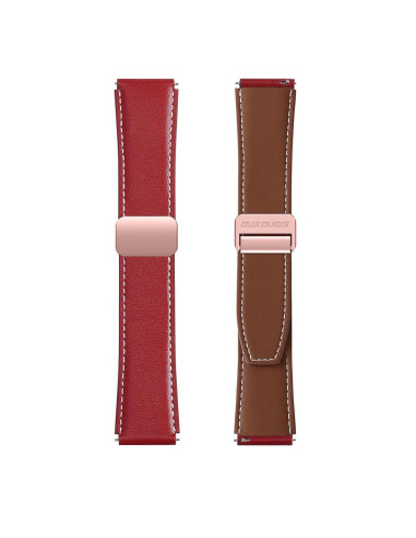 DUX DUCIS YA - Bracelet en cuir véritable pour Samsung Galaxy Watch / Huawei Watch / Honor Watch (22mm band) rouge