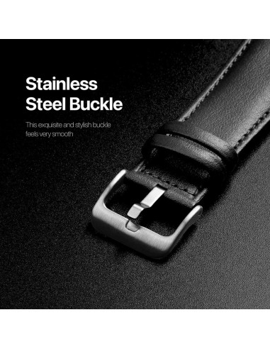 DUX DUCIS YS - Bracelet en cuir pour Apple Watch 38/40/41mm noir