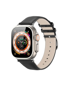 DUX DUCIS YS - Bracelet en cuir pour Apple Watch 42/44/45/49mm noir