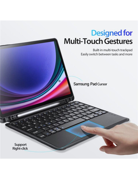 DUX DUCIS DK Case pliante avec clavier sans fil pour SAMSUNG Tab S9 noir