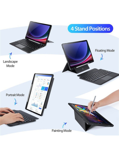 DUX DUCIS DK Case pliante avec clavier sans fil pour SAMSUNG Tab S9 noir