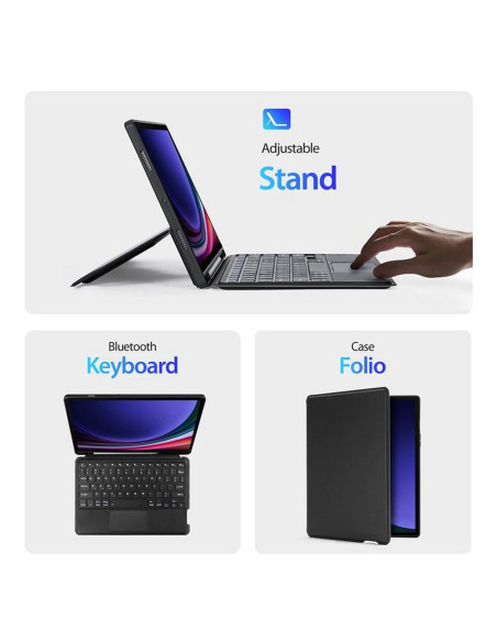 DUX DUCIS DK Case pliante avec clavier sans fil pour SAMSUNG Tab S9 noir
