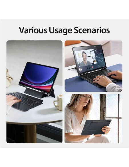DUX DUCIS DK - Case pliante avec clavier sans fil pour Samsung Tab S9 Plus noir