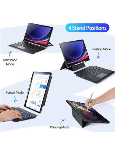 DUX DUCIS DK - Case pliante avec clavier sans fil pour Samsung Tab S9 Plus noir