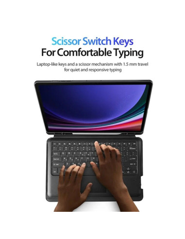 DUX DUCIS DK - Case pliante avec clavier sans fil pour Samsung Tab S9 Plus noir