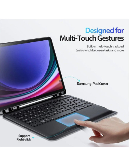 DUX DUCIS DK - Case pliante avec clavier sans fil pour Samsung Tab S9 Plus noir
