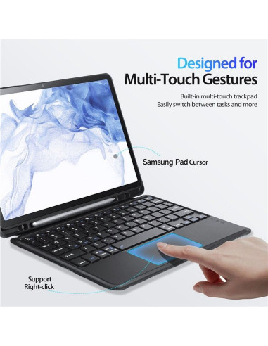DUX DUCIS DK - Case pliante avec clavier sans fil pour Samsung Tab S8 (X700/X706)/S7 (T870/T875/T876B) noir