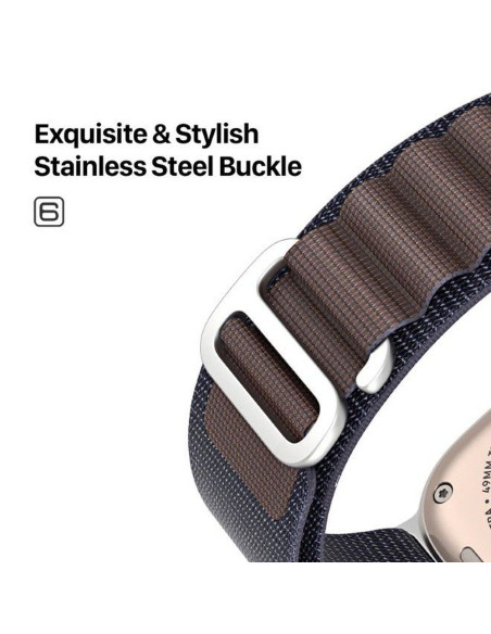 DUX DUCIS GS - Bracelet en nylon pour Apple Watch 42/44/45/49mm indigo