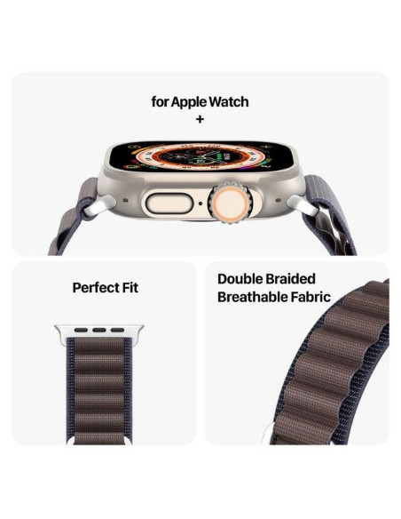 DUX DUCIS GS - Bracelet en nylon pour Apple Watch 42/44/45/49mm indigo