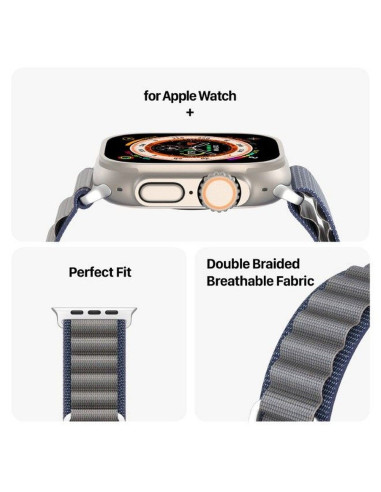 DUX DUCIS GS Bracelet en nylon pour Apple Watch 42 / 44 / 45 / 49 mm bleu