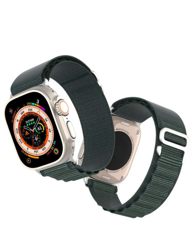 DUX DUCIS GS - Bracelet en nylon pour Apple Watch 42/44/45/49mm vert olive