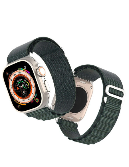 DUX DUCIS GS - Bracelet en nylon pour Apple Watch 42/44/45/49mm vert olive