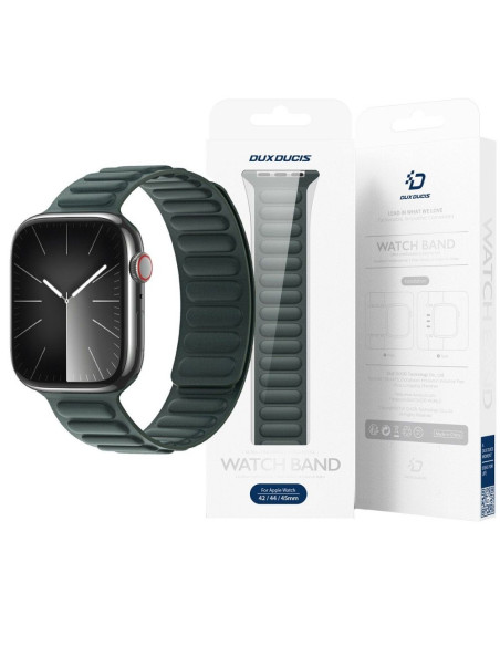 DUX DUCIS BL - Bracelet magnétique cranté pour Apple Watch 42/44/45mm vert