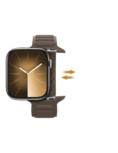 DUX DUCIS BL - Bracelet magnétique cranté pour Apple Watch 42/44/45mm gris foncé