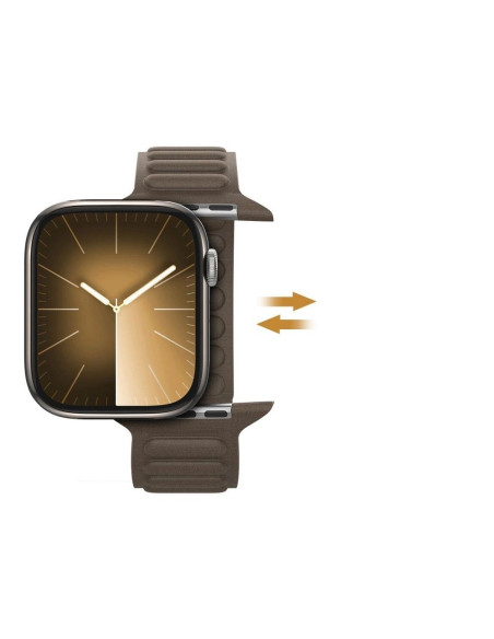 DUX DUCIS BL - Bracelet magnétique cranté pour Apple Watch 42/44/45mm gris foncé