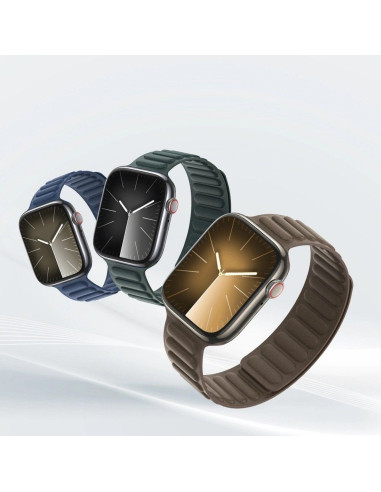 DUX DUCIS BL - Bracelet magnétique cranté pour Apple Watch 42/44/45mm gris foncé