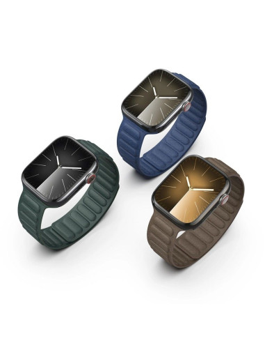 DUX DUCIS BL - Bracelet magnétique cranté pour Apple Watch 42/44/45mm gris foncé