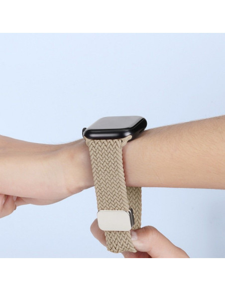 DUX DUCIS Mixture Pro - bracelet tressé pour Apple Watch 38/40/41mm beige clair