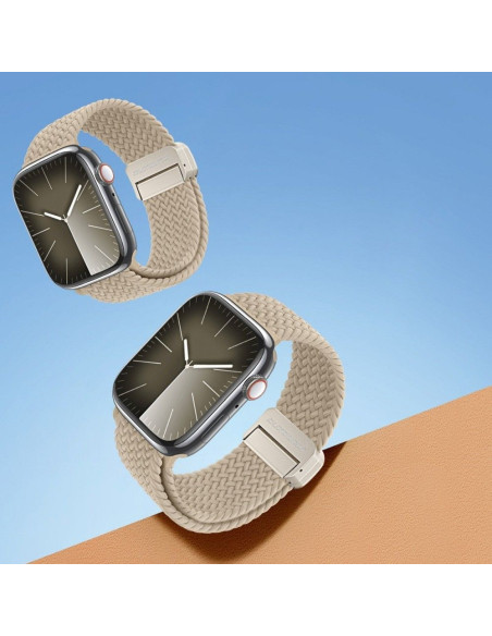 DUX DUCIS Mixture Pro - bracelet tressé pour Apple Watch 38/40/41mm beige clair