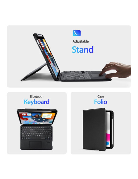 DUX DUCIS DK Case pliante avec clavier sans fil pour iPad Pro 10 (2022) noir
