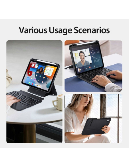 DUX DUCIS DK Case pliante avec clavier sans fil pour iPad Pro 10 (2022) noir