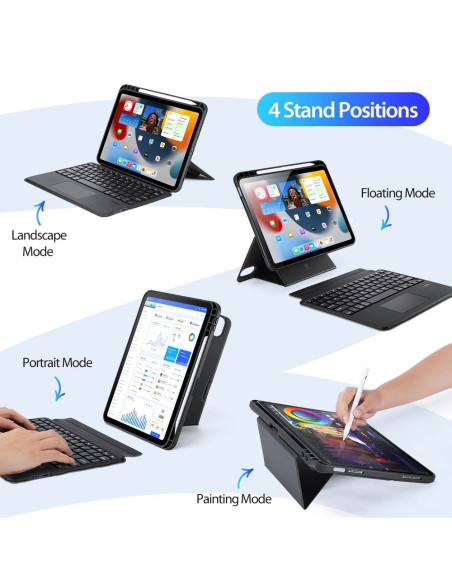 DUX DUCIS DK Case pliante avec clavier sans fil pour iPad Pro 10 (2022) noir
