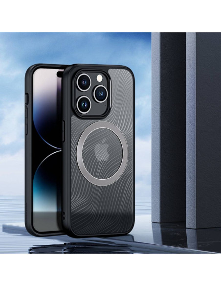 DUX DUCIS Aimo Mag - Case blindée compatible MagSafe pour Apple iPhone 15 Pro noir