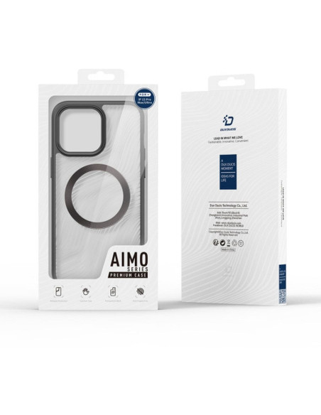 DUX DUCIS Aimo Mag - Case blindée compatible MagSafe pour Apple iPhone 15 Pro Max noir