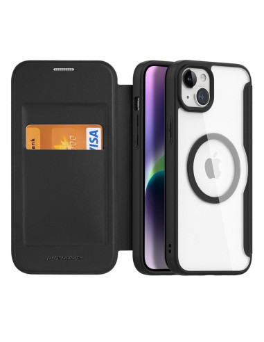 DUX DUCIS Skin X Pro - Coque à rabat compatible MagSafe pour Apple iPhone 15 noir